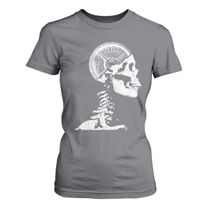 Funny Skeleton 45 lbs Plate Weight Lifting Gym Working Out T Shirt For Women TS11 Charcoal Print Your Wear