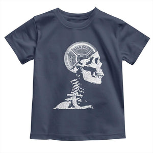 Funny Skeleton 45 lbs Plate Weight Lifting Gym Working Out Toddler T Shirt TS11 Navy Print Your Wear