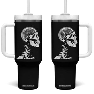 Funny Skeleton 45 lbs Plate Weight Lifting Gym Working Out Tumbler With Handle TS11 One Size: 40 oz Black Print Your Wear