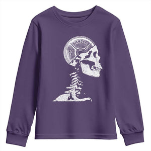 Funny Skeleton 45 lbs Plate Weight Lifting Gym Working Out Youth Sweatshirt TS11 Purple Print Your Wear