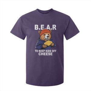Funny Bear To Keep Kids Off Cheese T Shirt For Kid TS11 Purple Print Your Wear