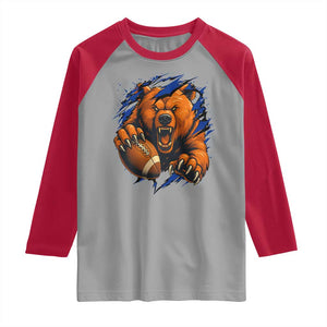 Funny CFB Game Day Raglan Shirt Football Lover TS11 Sport Gray Red Print Your Wear