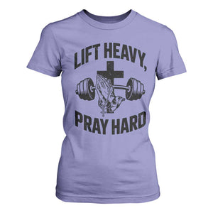 Lift Heavy Pray Hard T Shirt For Women Christian Workout Jesus Gym Lifting TS11 Violet Print Your Wear