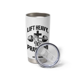 Lift Heavy Pray Hard Tumbler Cup Christian Workout Jesus Gym Lifting TS11 Print Your Wear