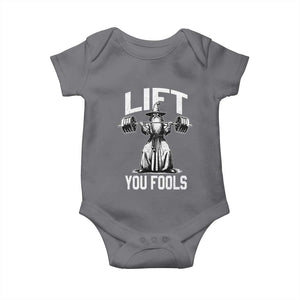 Funny Lift You Fools Baby Onesie Swole Wizard Weightlifting Bodybuilding Gym Fitness TS11 Charcoal Print Your Wear