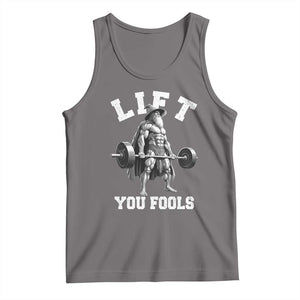Funny Lift You Fools Tank Top Swole Wizard Weightlifting Bodybuilding Gym TS11 Deep Heather Print Your Wear
