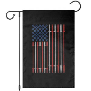 Fitness Gym Barbell Powerlifting Patriotic American Flag Garden Flag TS11 Black Print Your Wear
