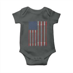 Fitness Gym Barbell Powerlifting Patriotic American Flag Baby Onesie TS11 Dark Heather Print Your Wear