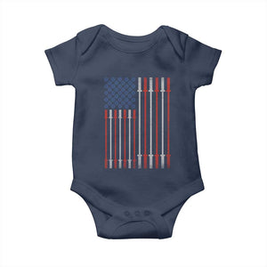 Fitness Gym Barbell Powerlifting Patriotic American Flag Baby Onesie TS11 Navy Print Your Wear