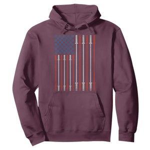 Fitness Gym Barbell Powerlifting Patriotic American Flag Hoodie TS11 Maroon Print Your Wear