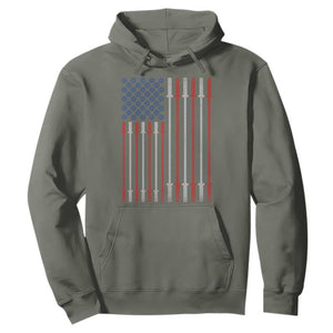 Fitness Gym Barbell Powerlifting Patriotic American Flag Hoodie TS11 Military Green Print Your Wear