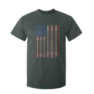 Fitness Gym Barbell Powerlifting Patriotic American Flag T Shirt For Kid TS11 Dark Forest Green Print Your Wear