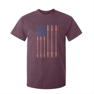 Fitness Gym Barbell Powerlifting Patriotic American Flag T Shirt For Kid TS11 Maroon Print Your Wear