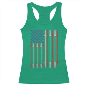 Fitness Gym Barbell Powerlifting Patriotic American Flag Racerback Tank Top TS11 Irish Green Print Your Wear