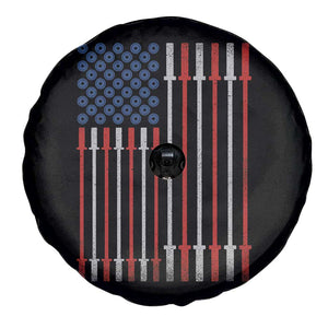 Fitness Gym Barbell Powerlifting Patriotic American Flag Spare Tire Cover TS11 Print Your Wear