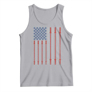 Fitness Gym Barbell Powerlifting Patriotic American Flag Tank Top TS11 Athletic Heather Print Your Wear