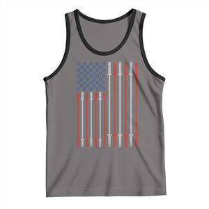 Fitness Gym Barbell Powerlifting Patriotic American Flag Tank Top TS11 Deep Heather Black Print Your Wear