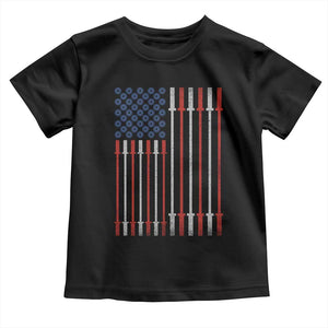 Fitness Gym Barbell Powerlifting Patriotic American Flag Toddler T Shirt TS11 Black Print Your Wear