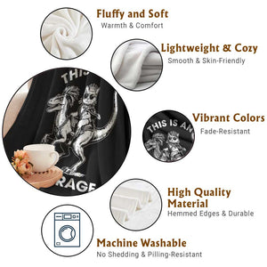 Dungeon Cat This Is An Outrage Throw Blanket Funny Princess Cat Riding Dinosaur TS11 Print Your Wear