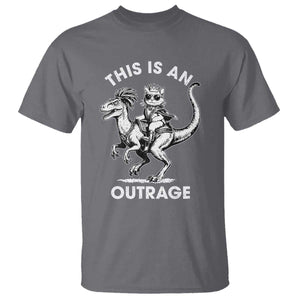 Dungeon Cat This Is An Outrage T Shirt Funny Princess Cat Riding Dinosaur TS11 Charcoal Print Your Wear