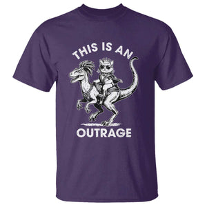 Dungeon Cat This Is An Outrage T Shirt Funny Princess Cat Riding Dinosaur TS11 Purple Print Your Wear