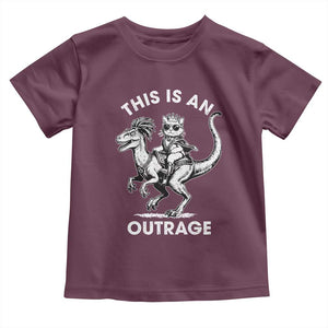 Dungeon Cat This Is An Outrage Toddler T Shirt Funny Princess Cat Riding Dinosaur TS11 Maroon Print Your Wear