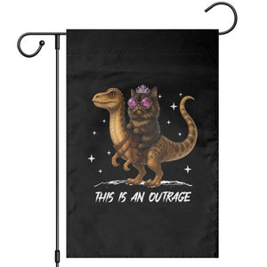 Dungeon Cat This Is An Outrage Garden Flag Funny Princess Kitten Dinosaur TS11 Black Print Your Wear