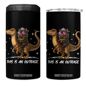 Dungeon Cat This Is An Outrage 4 in 1 Can Cooler Tumbler Funny Princess Kitten Dinosaur TS11 One Size: 16 oz Black Print Your Wear
