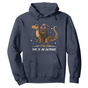 Dungeon Cat This Is An Outrage Hoodie Funny Princess Kitten Dinosaur TS11 Navy Print Your Wear