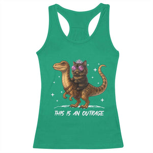 Dungeon Cat This Is An Outrage Racerback Tank Top Funny Princess Kitten Dinosaur TS11 Irish Green Print Your Wear