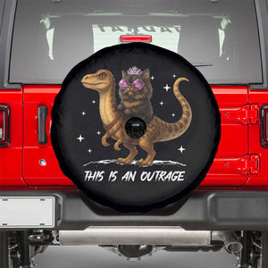 Dungeon Cat This Is An Outrage Spare Tire Cover Funny Princess Kitten Dinosaur TS11 Black Print Your Wear