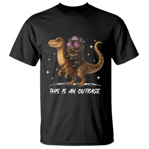 Dungeon Cat This Is An Outrage T Shirt Funny Princess Kitten Dinosaur TS11 Black Print Your Wear