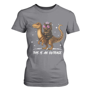 Dungeon Cat This Is An Outrage T Shirt For Women Funny Princess Kitten Dinosaur TS11 Charcoal Print Your Wear