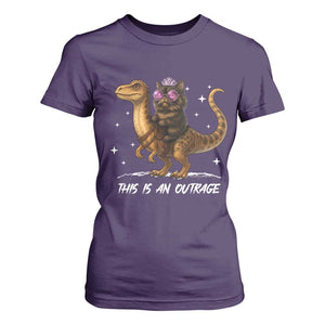 Dungeon Cat This Is An Outrage T Shirt For Women Funny Princess Kitten Dinosaur TS11 Purple Print Your Wear