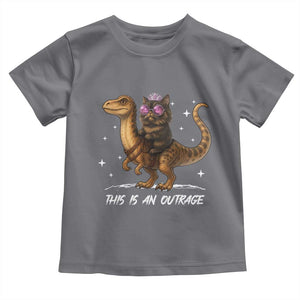 Dungeon Cat This Is An Outrage Toddler T Shirt Funny Princess Kitten Dinosaur TS11 Charcoal Print Your Wear