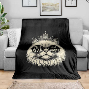 Dungeon Cat This Is An Outrage Throw Blanket Funny Princess Kitten TS11 Print Your Wear