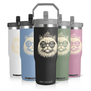 Dungeon Cat This Is An Outrage Flip Straw Tumbler Funny Princess Kitten TS11 Print Your Wear