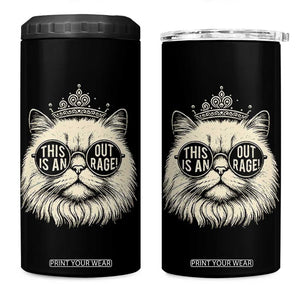 Dungeon Cat This Is An Outrage 4 in 1 Can Cooler Tumbler Funny Princess Kitten TS11 One Size: 16 oz Black Print Your Wear