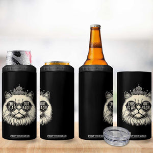 Dungeon Cat This Is An Outrage 4 in 1 Can Cooler Tumbler Funny Princess Kitten TS11 Print Your Wear