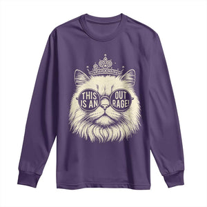 Dungeon Cat This Is An Outrage Long Sleeve Shirt Funny Princess Kitten TS11 Purple Print Your Wear