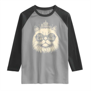 Dungeon Cat This Is An Outrage Raglan Shirt Funny Princess Kitten TS11 Sport Gray Black Print Your Wear