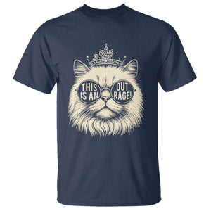 Dungeon Cat This Is An Outrage T Shirt Funny Princess Kitten TS11 Navy Print Your Wear