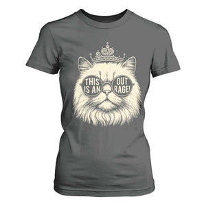 Dungeon Cat This Is An Outrage T Shirt For Women Funny Princess Kitten TS11 Dark Heather Print Your Wear
