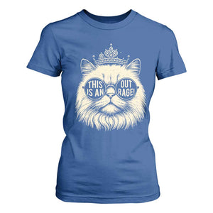 Dungeon Cat This Is An Outrage T Shirt For Women Funny Princess Kitten TS11 Royal Blue Print Your Wear