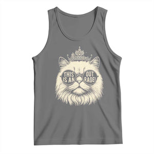 Dungeon Cat This Is An Outrage Tank Top Funny Princess Kitten TS11 Black Heather Print Your Wear
