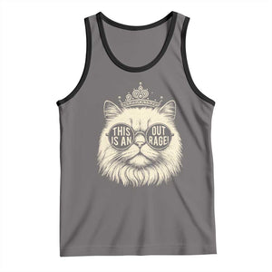 Dungeon Cat This Is An Outrage Tank Top Funny Princess Kitten TS11 Deep Heather Black Print Your Wear