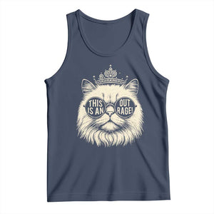 Dungeon Cat This Is An Outrage Tank Top Funny Princess Kitten TS11 Navy Print Your Wear