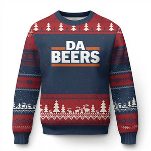 Funny Chicago Beer Lover Ugly Christmas Sweater Beer Day Drinking Party TS11 Navy Red Print Your Wear