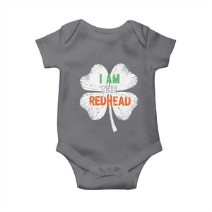 Funny Irish St Patrick's Day I Am The Redhead Baby Onesie Vintage Clover Shamrock TS11 Charcoal Print Your Wear