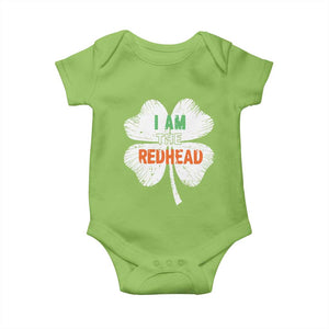 Funny Irish St Patrick's Day I Am The Redhead Baby Onesie Vintage Clover Shamrock TS11 Lime Print Your Wear